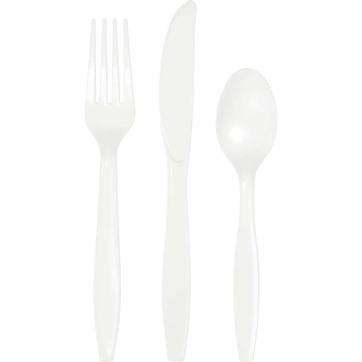 White Assorted Premium Plastic Cutlery | 24ct