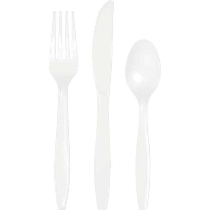 White Assorted Premium Plastic Cutlery | 24ct - Zurchers