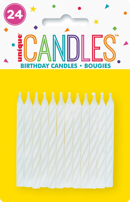 24ct white candles - party supplies