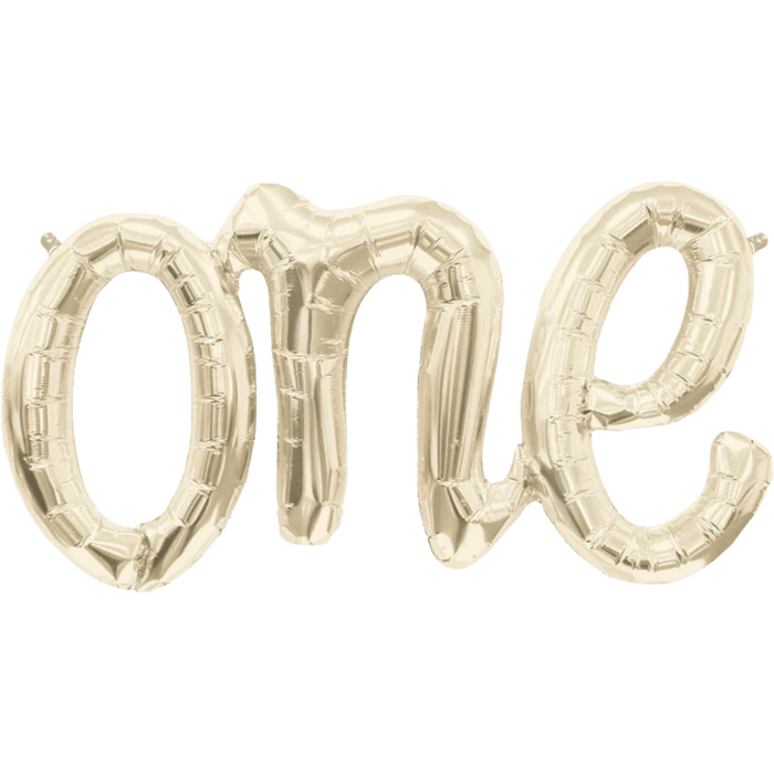 White Gold One Script Letters | 1ct - Party Supplies