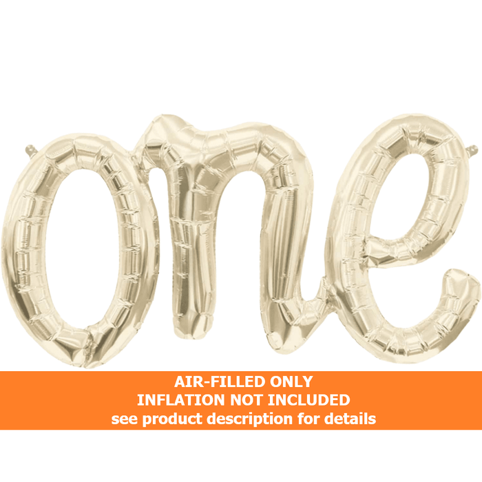 White Gold One Script Letters | 1ct - Party Supplies