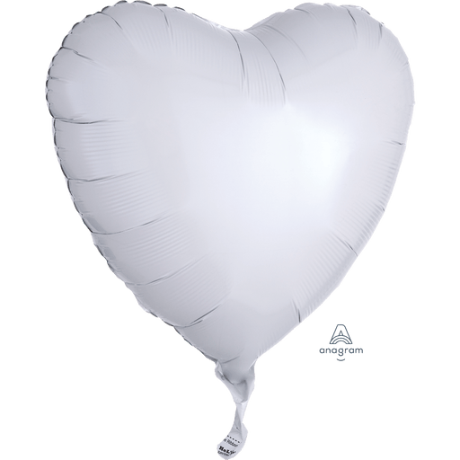 1ct - White Heart Mylar Balloon 18"