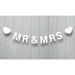 White Mr & Mrs Wedding Banner with Heart Accents | 1ct - Zurchers
