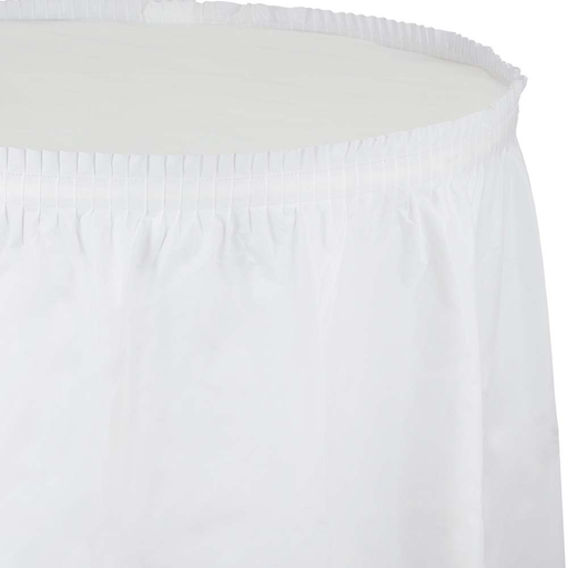 White Plastic Tableskirt | 1ct