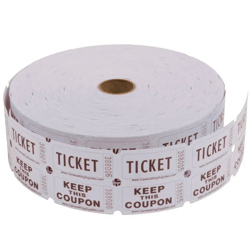 White Double Ticket Roll 2000ct | 1 Roll - Zurchers