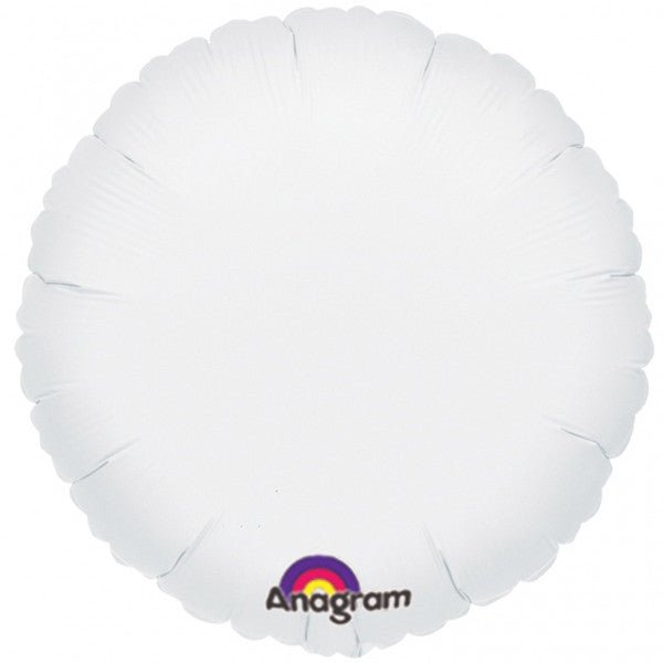 White Round Mylar Balloon, 18'' | 1 ct - Zurchers