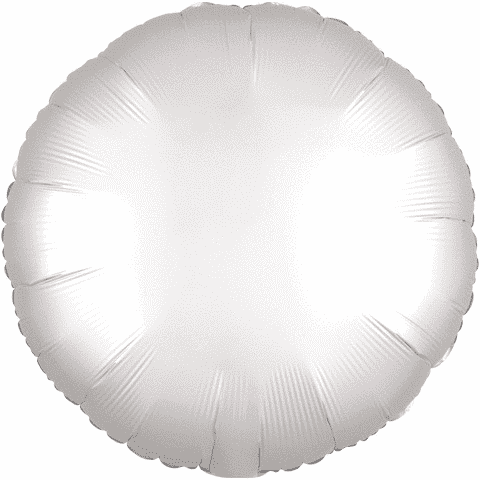 White Satin Luxe Round Mylar Balloon 18'' | 1 ct - Zurchers
