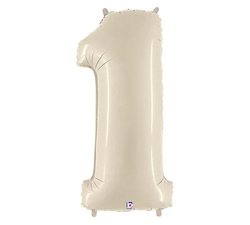 White Sand Jumbo Number Balloons 34" | 1 ct - Zurchers