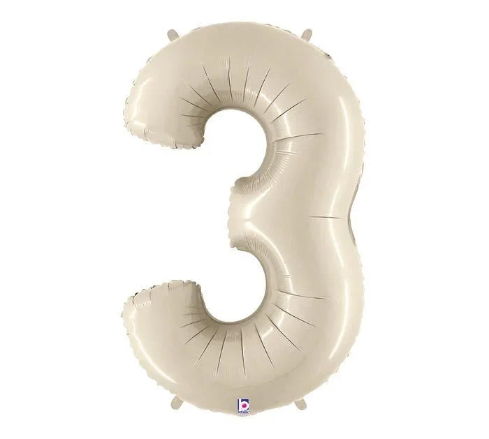 White Sand Jumbo Number Balloons 34" | 1 ct - Zurchers