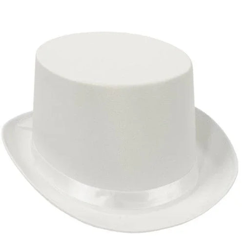 White Satin Sleek Top Hat | 1ct - Zurchers