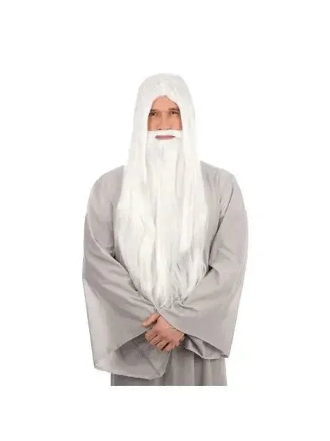 White Wise Wizard Wig With Beard - Zurchers