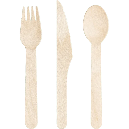 Wood Assorted Natrual Cutlery 6.5" | 24 ct - Zurchers