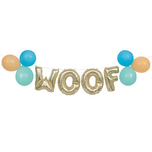 Woof Latex & Foil Letter Banner Kit - Party Supplies