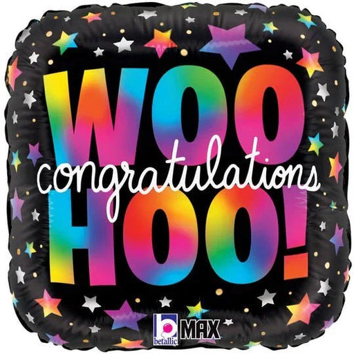 Woo Hoo! Congratulation Square Mylar Balloon, 18" | 1ct - Zurchers