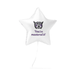 White star-shaped balloon with a graphic of a wolf and text 'You've mastered it!' on a white background