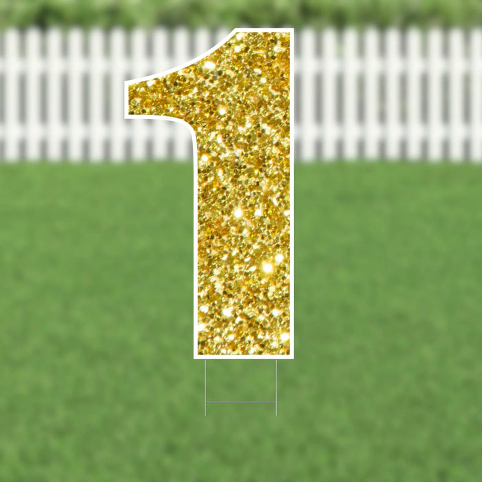 Yard Card Gold Number/Symbol 21.5" | 1ct - Zurchers