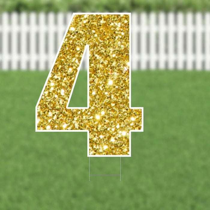 Yard Card Gold Number/Symbol 21.5" | 1ct - Zurchers