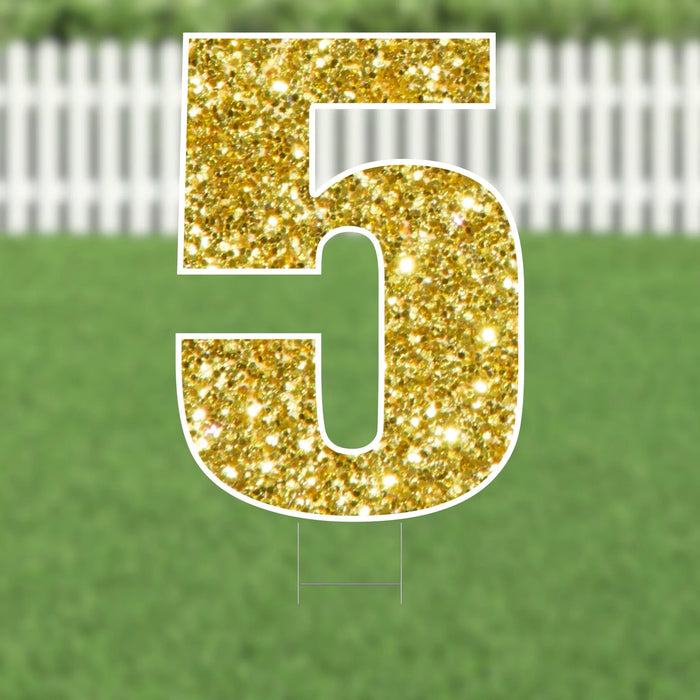 Yard Card Gold Number/Symbol 21.5" | 1ct - Zurchers