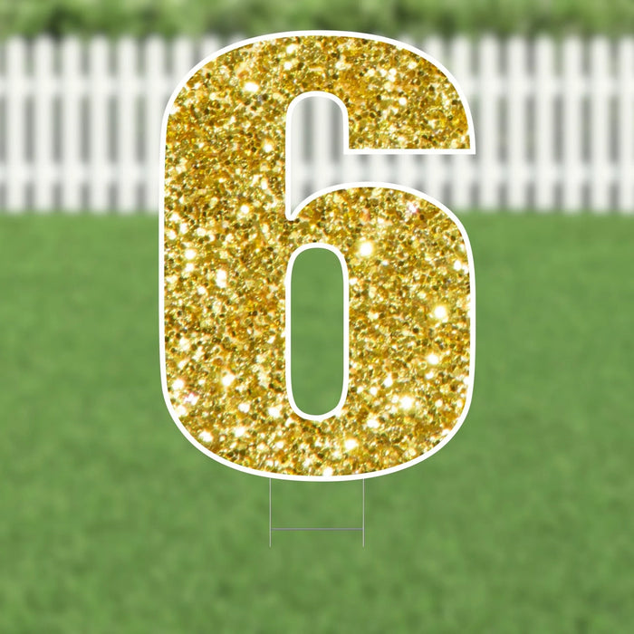 Yard Card Gold Number/Symbol 21.5" | 1ct - Zurchers