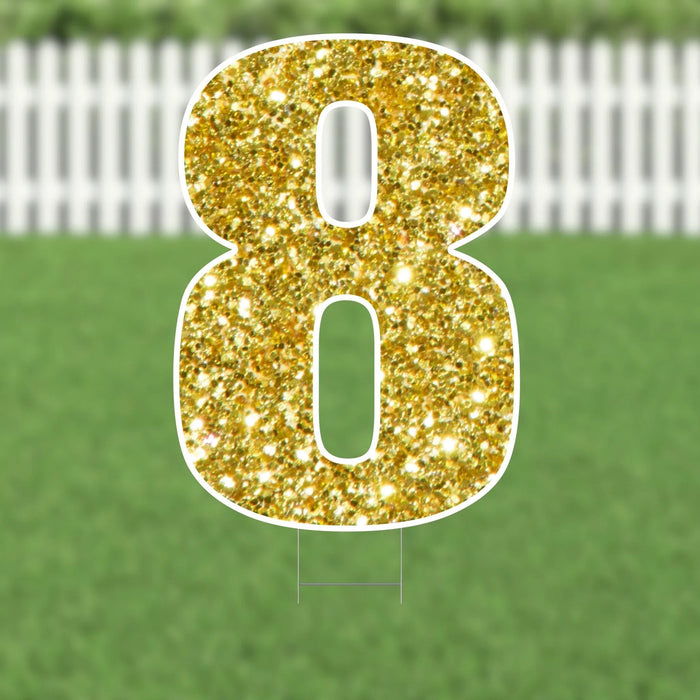 Yard Card Gold Number/Symbol 21.5" | 1ct - Zurchers