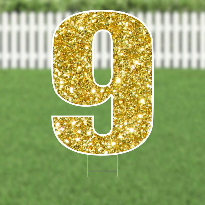 Yard Card Gold Number/Symbol 21.5" | 1ct - Zurchers