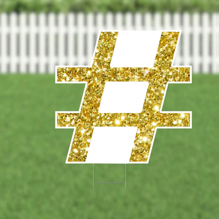 Yard Card Gold Number/Symbol 21.5" | 1ct - Zurchers