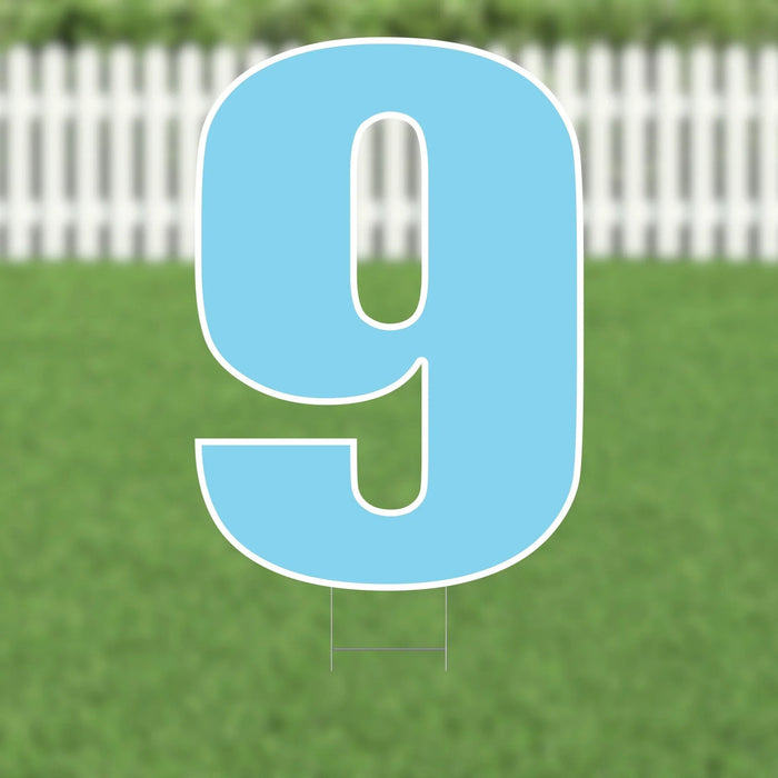 Yard Card Light Blue Number/Symbol 21.5" | 1ct - Zurchers