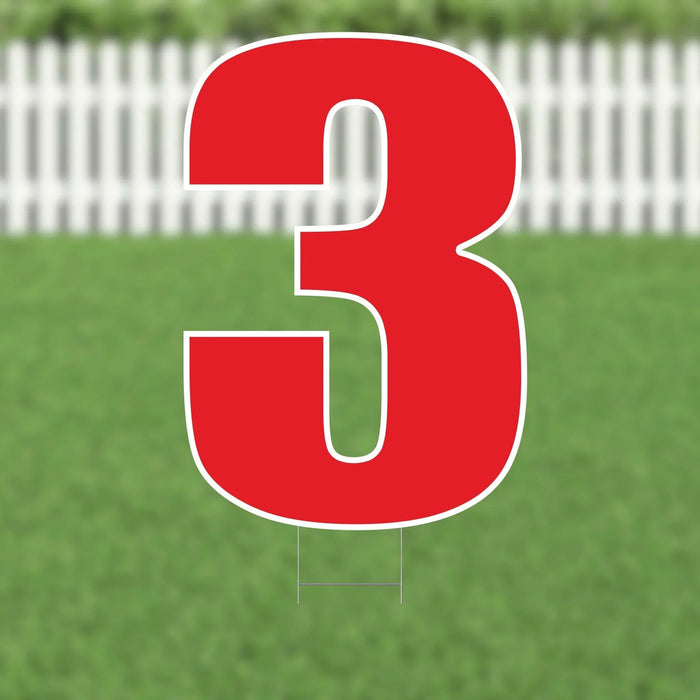 Yard Card Red Number/Symbol 21.5" | 1ct - Zurchers