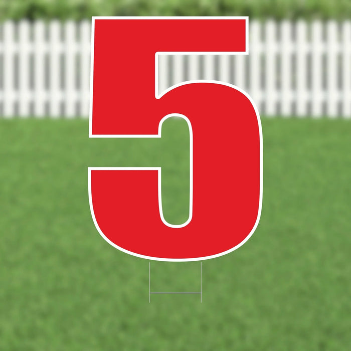 Yard Card Red Number/Symbol 21.5" | 1ct - Zurchers