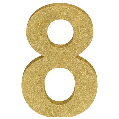 Decorating Gold Glittery Number 8 | 1ct