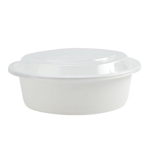 7" Deep Container White Deep Round Plastic Container With Lids 32 oz | 6ct