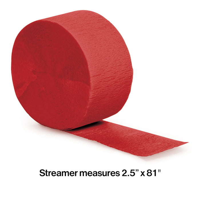 Classic Red Crepe Paper Streamer 81ft  | 1ct