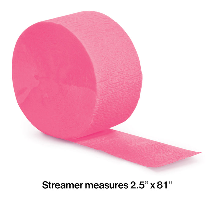 Candy Pink Crepe Paper Streamer 81ft  | 1ct