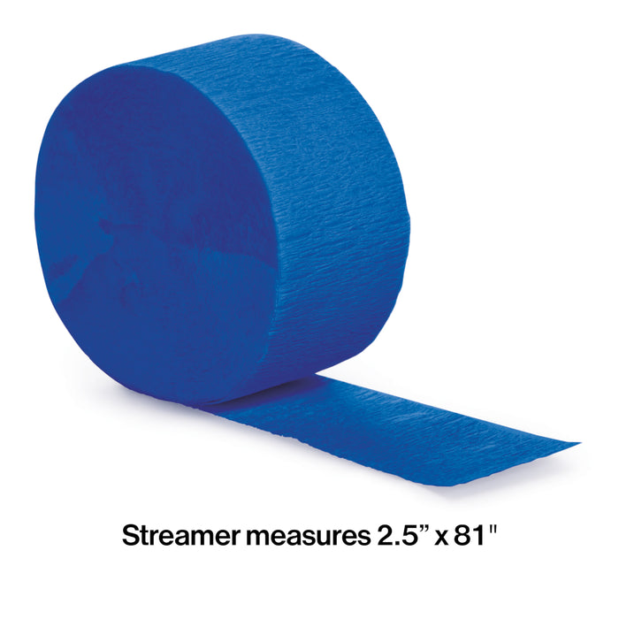 Cobalt Crepe Paper Streamer 81ft  | 1ct