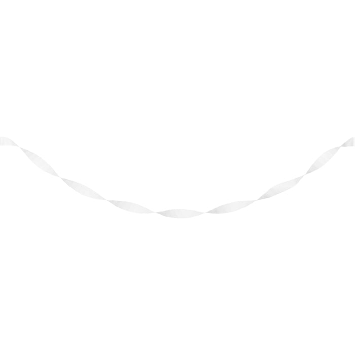 White Crepe Paper Streamer 81ft  | 1ct