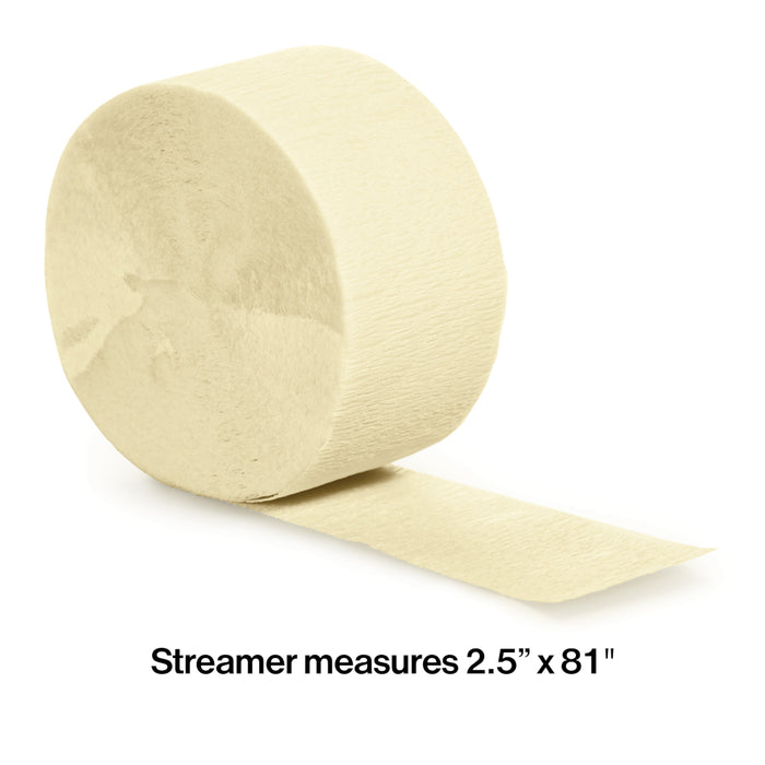 Ivory Crepe Paper Streamer 81ft  | 1ct