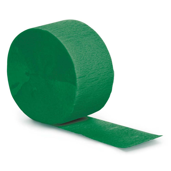 Emerald Green Crepe Paper Streamer 81ft  | 1ct