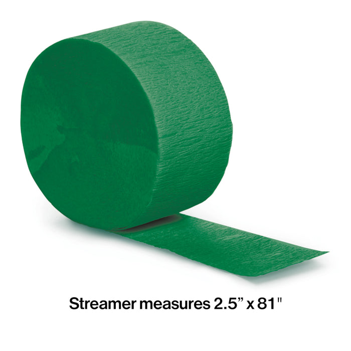 Emerald Green Crepe Paper Streamer 81ft  | 1ct