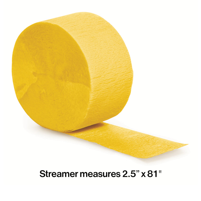 School Bus Yellow Crepe Paper Streamer 81ft  | 1ct