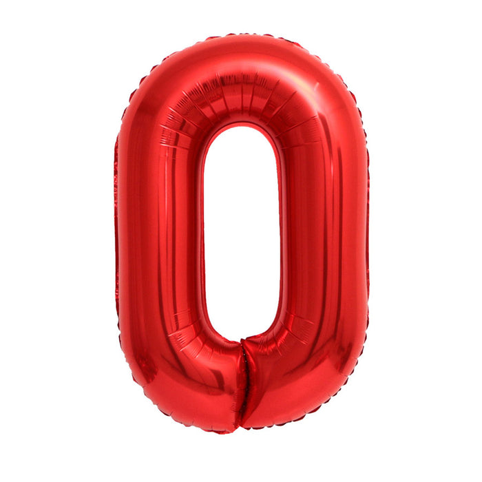 #0 Red Jumbo Metallic Balloon 34" | 1ct.