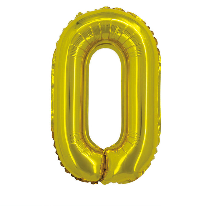 Air-filled Gold Number Balloon 0