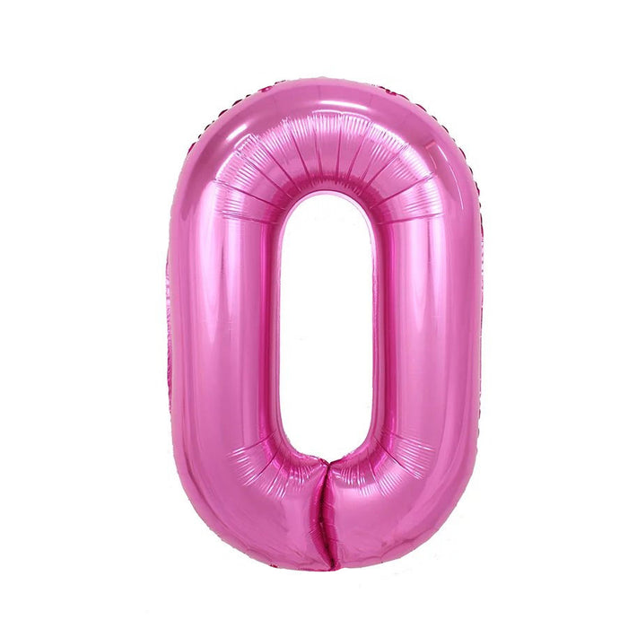 #0 Pink Jumbo Metallic Balloon 34" | 1ct