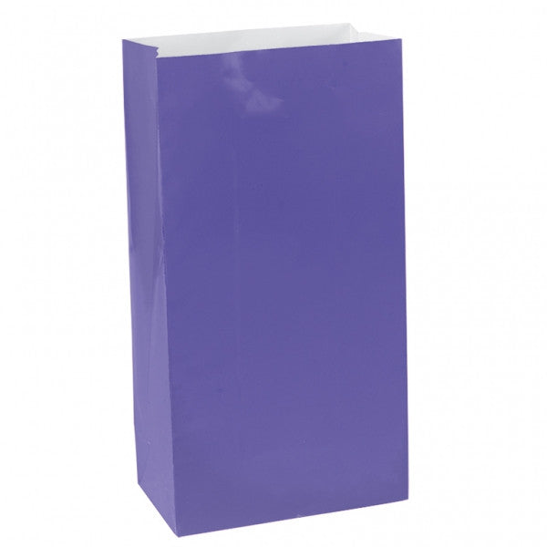 New Purple Mini Paper Bags | 12 ct