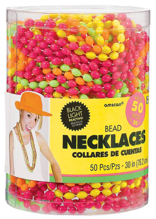 50ct 30in Neon Multi-Bead Necklace