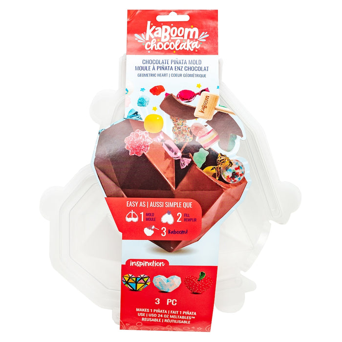 KaBoom Chocolaka Geometric Heart Chocolate Piñata Mold | 1ct
