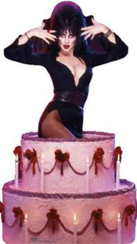 Elvira in Cake Lifesize Standup