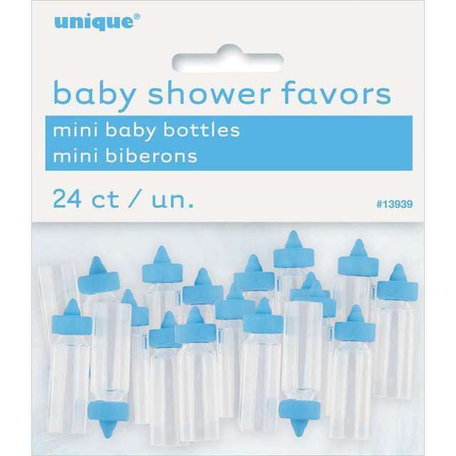 Blue Mini Baby Bottle Favors | 24 ct