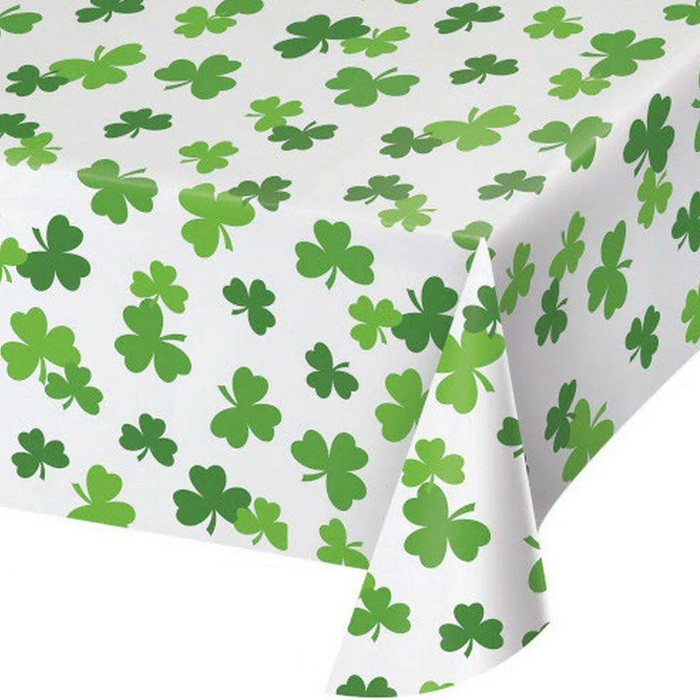 St. Patrick's Day Shamrocks Plastic Tablecloth | 1ct