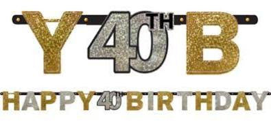 Sparkling Celebration 40th Birthday Letter Banner | 1 ct