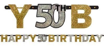 Sparkling Celebration 50th Birthday Letter Banner | 1 ct